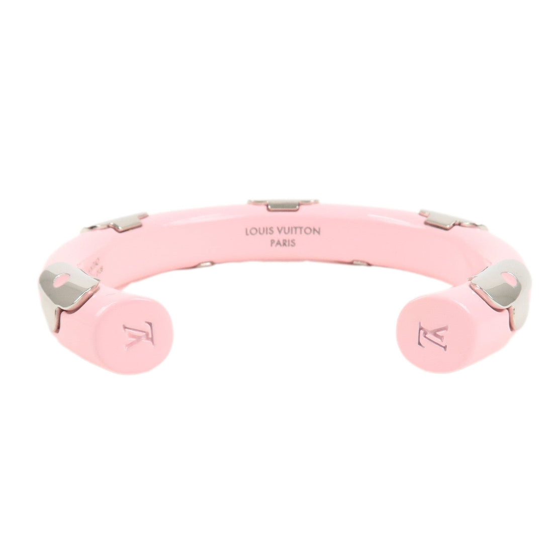 Louis Vuitton Jonc Daily Monogram Bangle M Pink Silver M63113