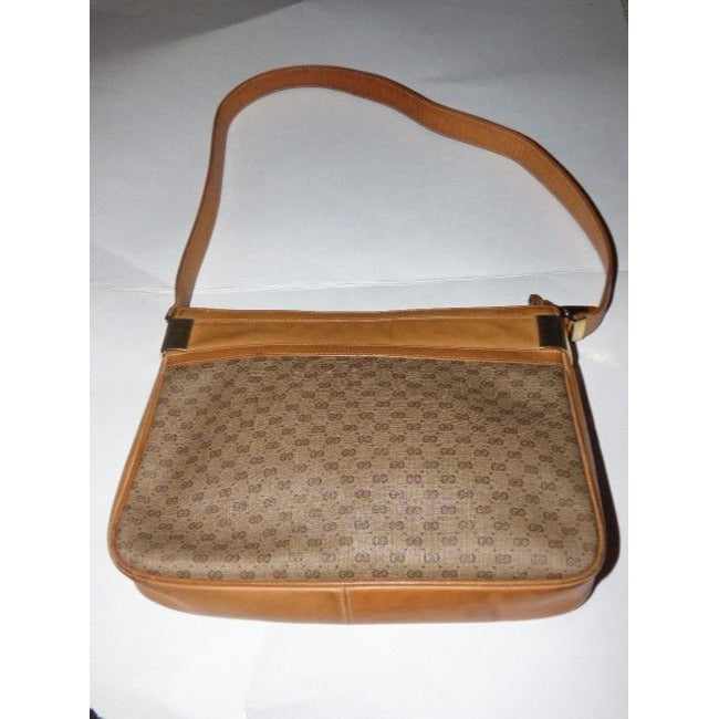 Gucci Micro Guccissima Print Shades Of Brown Coated Canvas And Leather Shoulder Bag