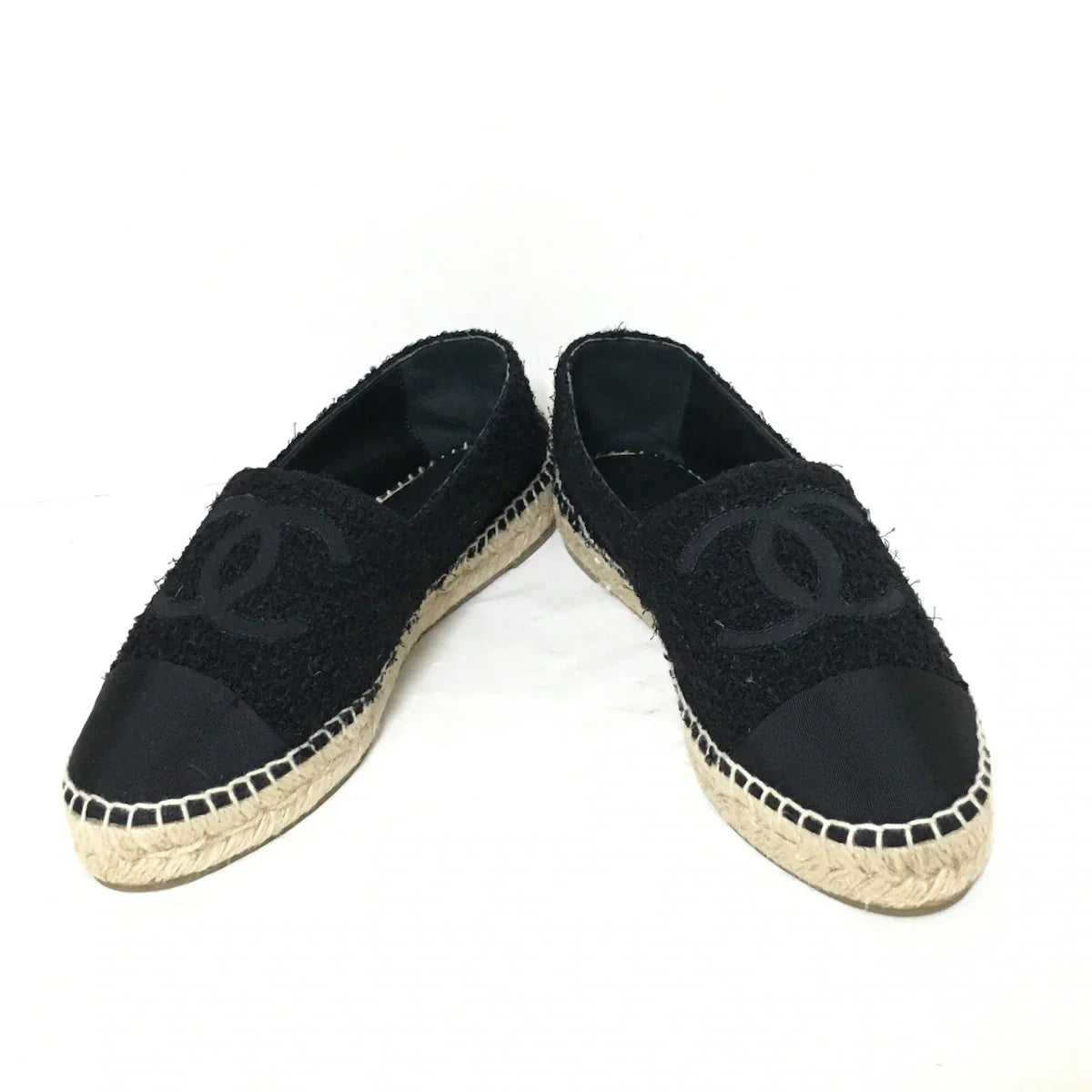 Chanel Tweed black espadrilles, size 39