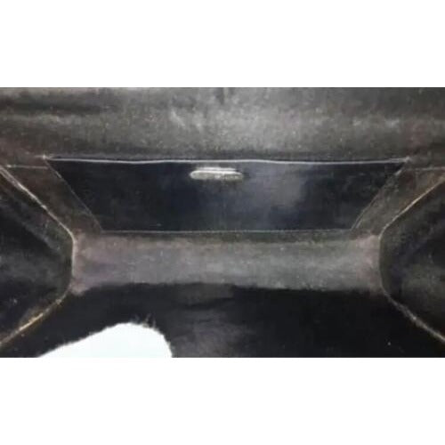 Vintage, one of a kind, Gucci, black silk velvet over leather, two-way- clutch or cross body with an Art Deco rhinestone design