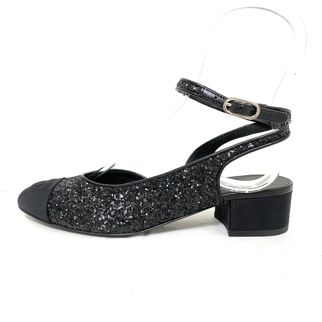 CHANEL SLINGBACK GLITTER, SIZE 36.5
