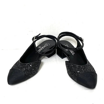 CHANEL SLINGBACK GLITTER, SIZE 36.5