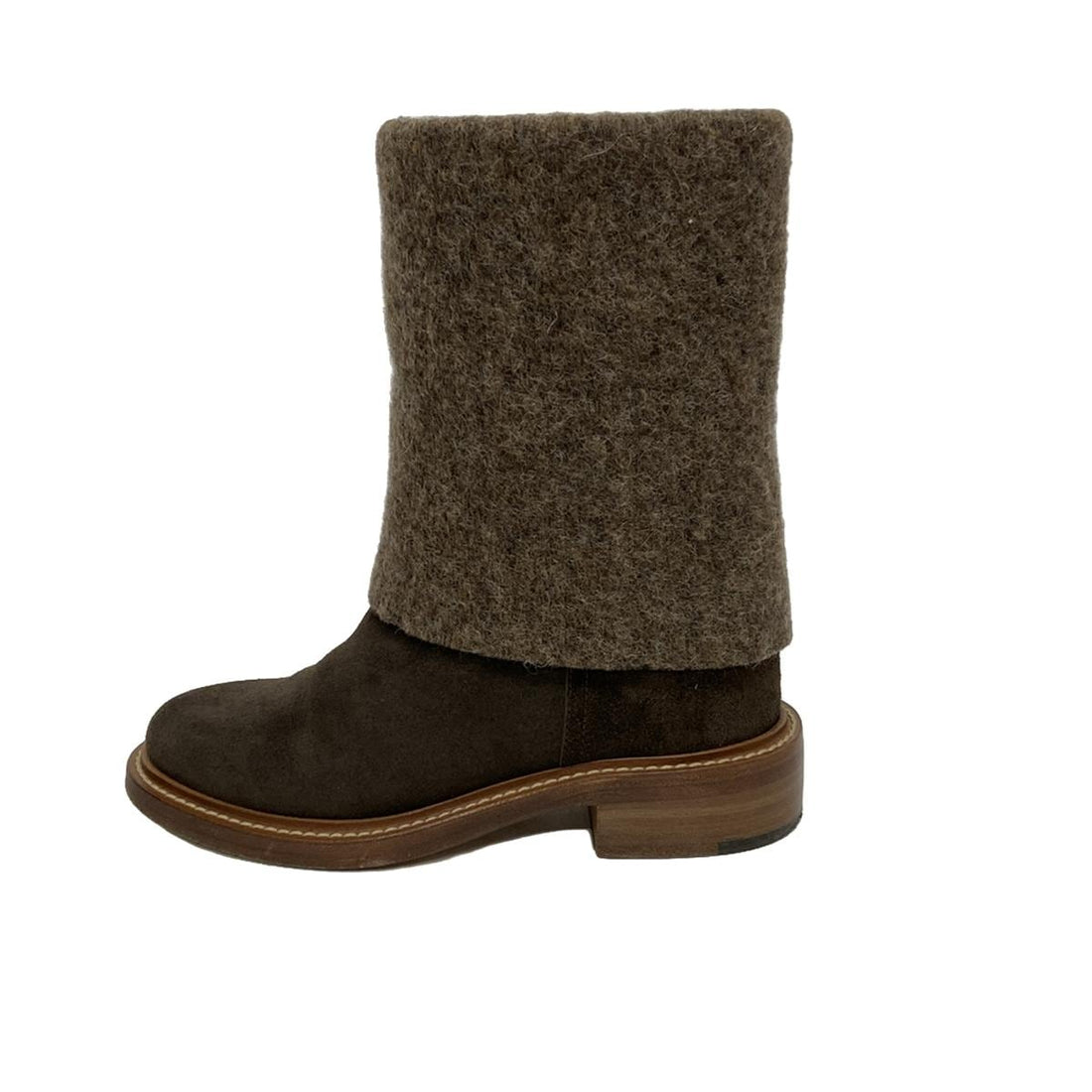 Chanel brown suede boots