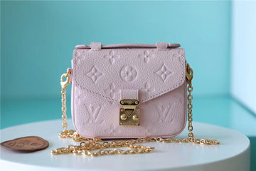 LV Micro Metis Monogram Empreinte Pink For Womtlm, Womtlm’s Handbags, Shoulder And Crossbody Bags 5.5in/14cm LV M81389