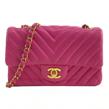 Chanel Pink Chevron classic bag