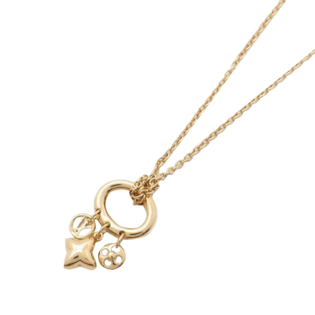 Gold Louis Vuitton My Blooming Strass Necklace
