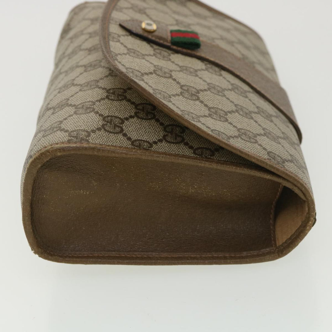 GUCCI GG Canvas Web Sherry Line Clutch Bag Beige Red Green 89.01.030  39241