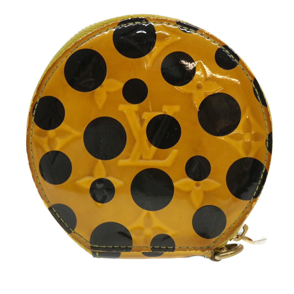 LOUIS VUITTON Vernis Yayoi Kusama Porte Monnaie Chapo Purse M91569 LV Auth 39682