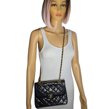 Chanel Bag Vintage Black Coco Paris Double Flap Bag