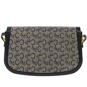 Celine C Macadam Canvas Horse Carriage Shoulder Bag Navy  39948