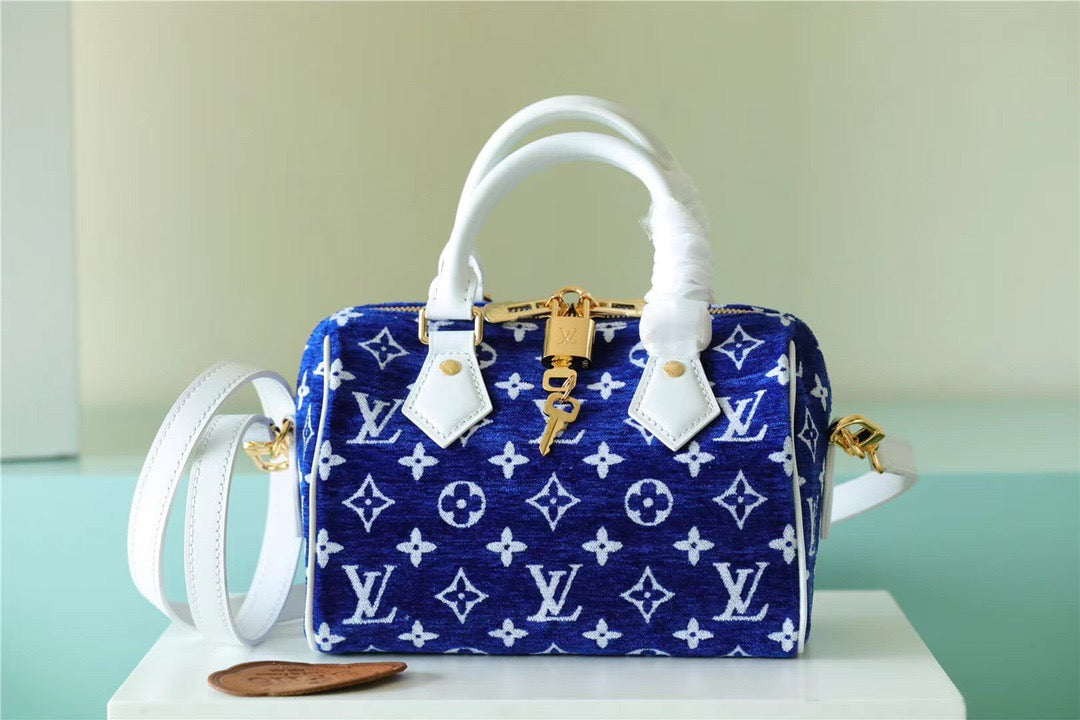 LV Speedy Bandouliere 20 PM Monogram Blue For Womtlm,  Shoulder And Crossbody Bags 20.5cm/8.1in LV M20751