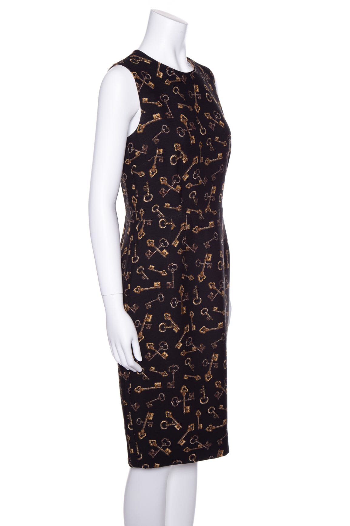 Dolce & Gabbana Black and Gold Key Print Dress SZ 44
