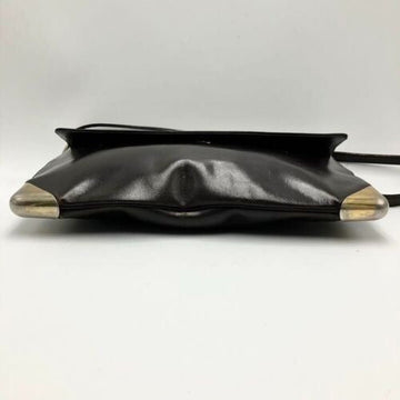 RARE, vintage, Dior, brown leather two-wy clutch/shoulder bag with a brown trotter print interior and accent that peeks through the front