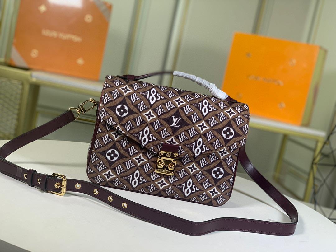 LV Pochette Metis MM Jacquard Since 1854 Brown For Womtlm,  Shoulder And Crossbody Bags 9.8in/25cm LV