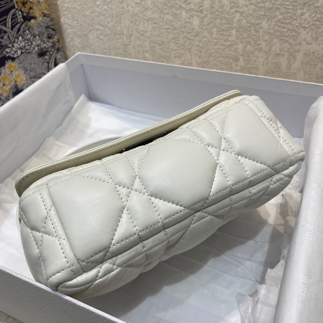 DI Mini Caro Bag Latte Matte Padded Macrocannage, Latte White, For Womtlm Womtlm’s Handbags, Crossbody Bags, 20cm CD