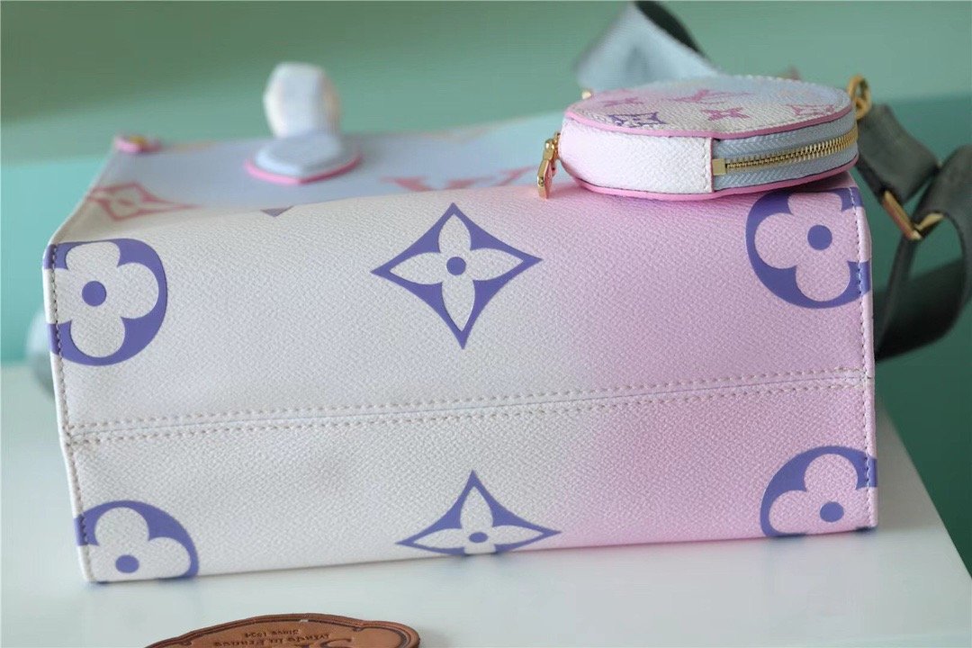 LV Onthego PM Tote Bag In Monogram Canvas Sunrise Pastel For Womtlm 25cm LV M59856