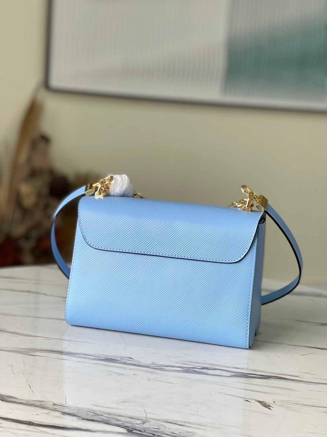 LV Twist MM Monogram Flower Bleu Nuage Blue For Womtlm,  Shoulder And Crossbody Bags 9.1in/23cm LV M59627