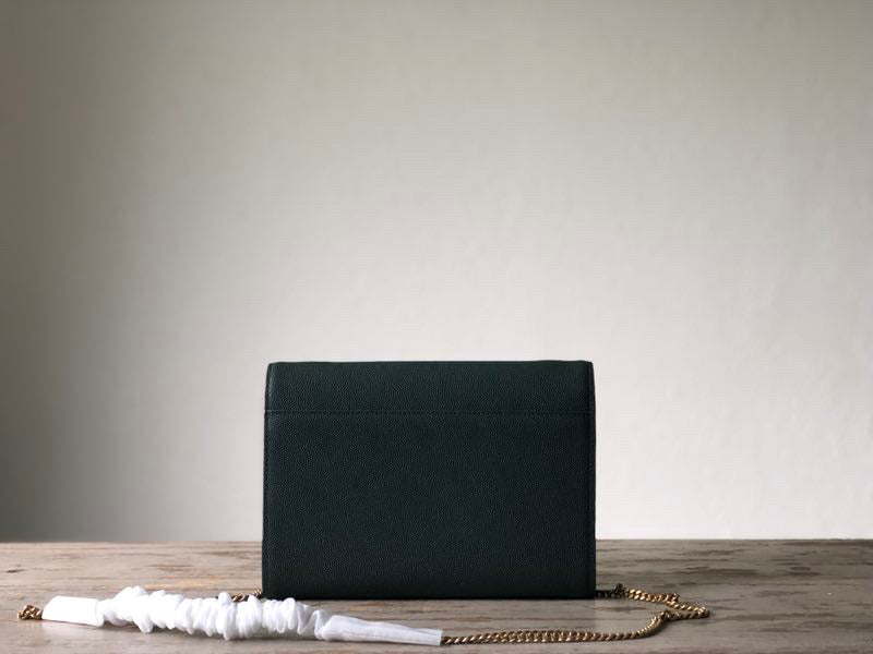 YSSL Cassandra Flap-Front Crossbody Bag Dark Gretlm For Womtlm 8.7in/22cm YSL