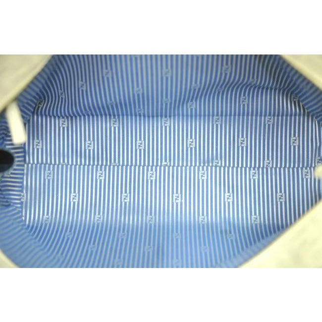 Fendi white Zucca & multi-color print leather XL Roll tote bag