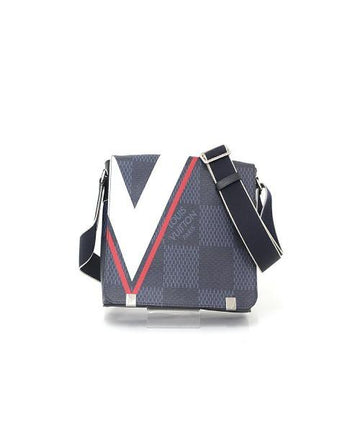 Louis Vuitton District PM Messenger Bag Damier Cobalt Canvas Red