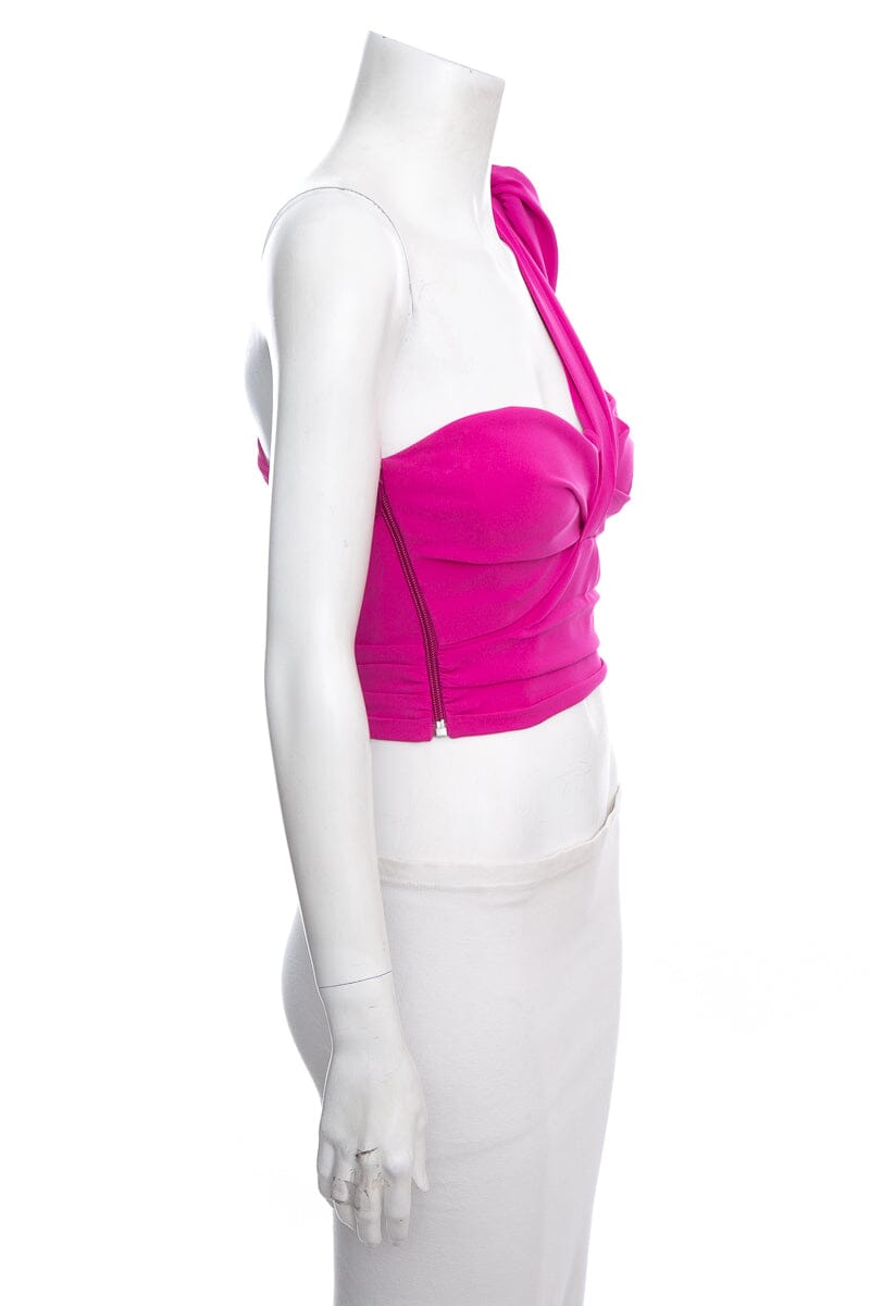 ALC Fuchsia Cropped One Shoulder Blouse SZ 0 NWT