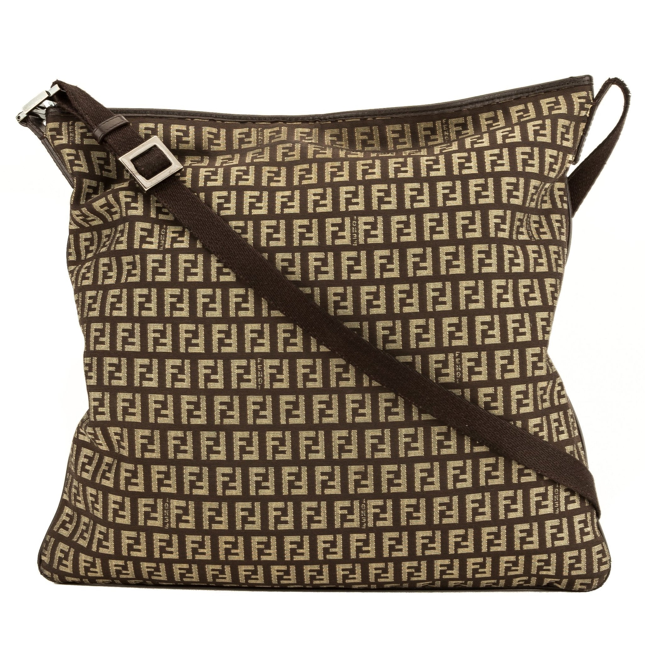 Fendi Brown Leather Zucchino Shoulder Bag