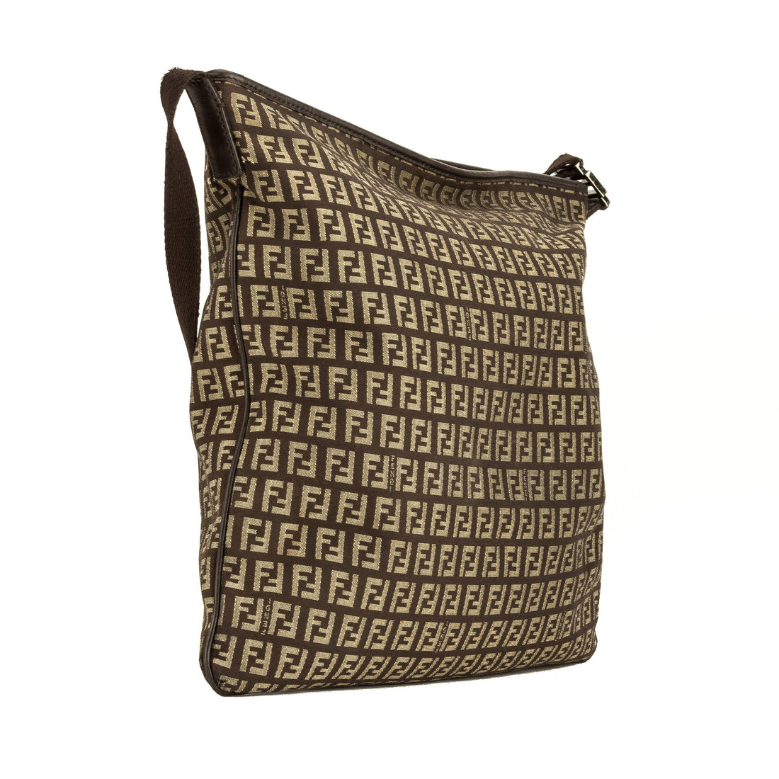Fendi Brown Leather Zucchino Shoulder Bag