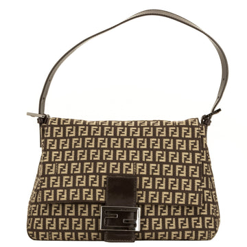 Fendi Zucchino Brown Leather Shoulder Bag (4089007)