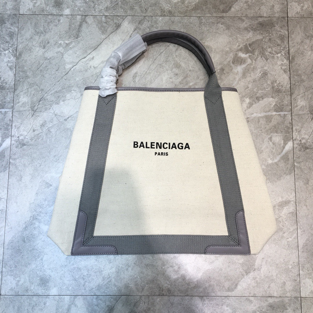 Baltlm Navy Medium Cabas Tote Bag In Gray, For Womtlm,  Bags 14.1in/36cm