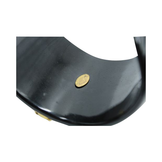 Chanel Vintage Black Plastic Bracelet - Crystal Embellishments And Faux Pearl