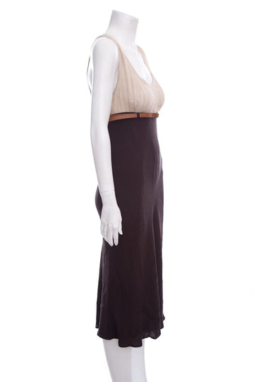 Hermès Brown Silk Dress SZ 38