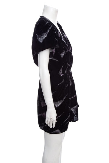 IRO Black Velvet Shimmer Mini Dress SZ 36