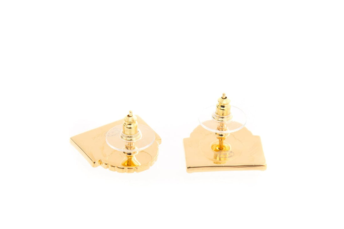 Chanel 2022 Gold Rue Cambon Stud Earrings