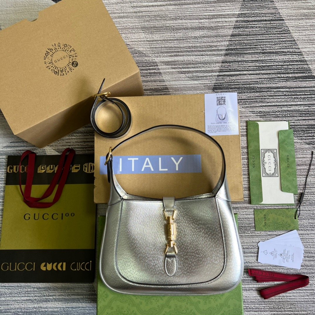 gg Jackie 1961 Small Shoulder Bag Silver For Womtlm, Womtlm&#8217;s Bags 10.8in/28cm gg