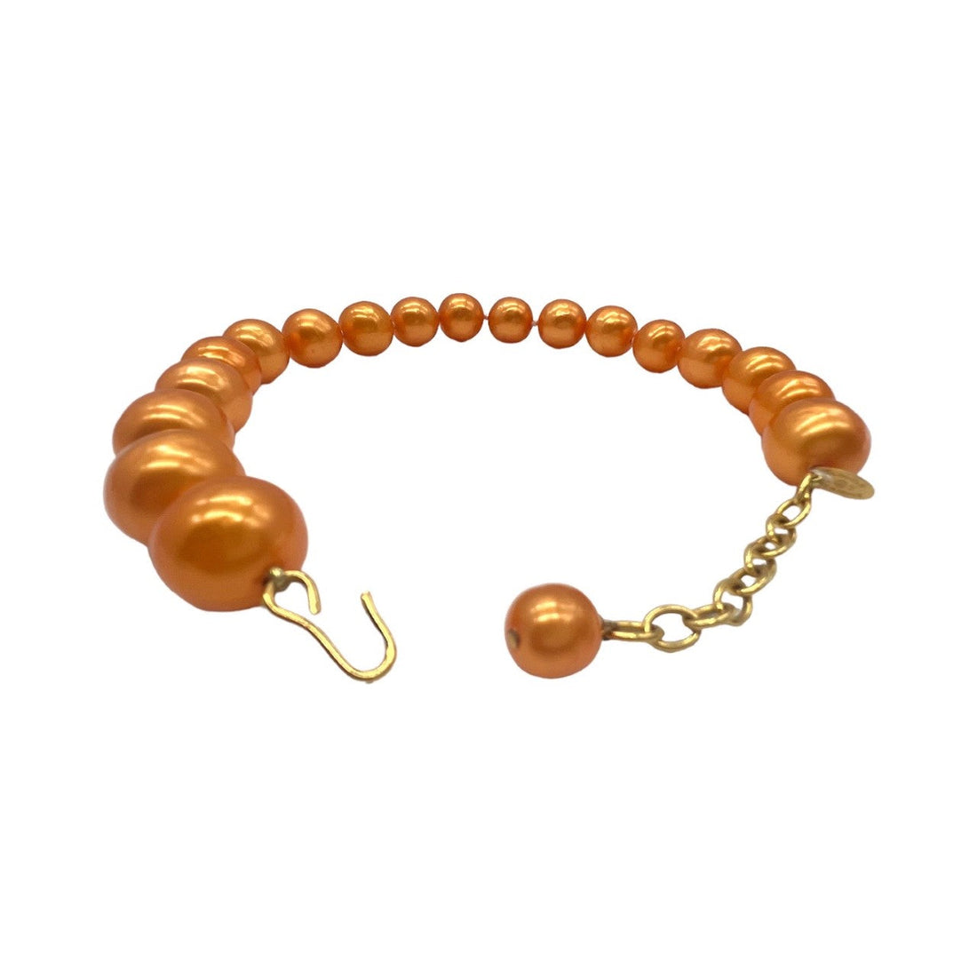 Vintage CHANEL Orange Synthetic Pearl Necklace