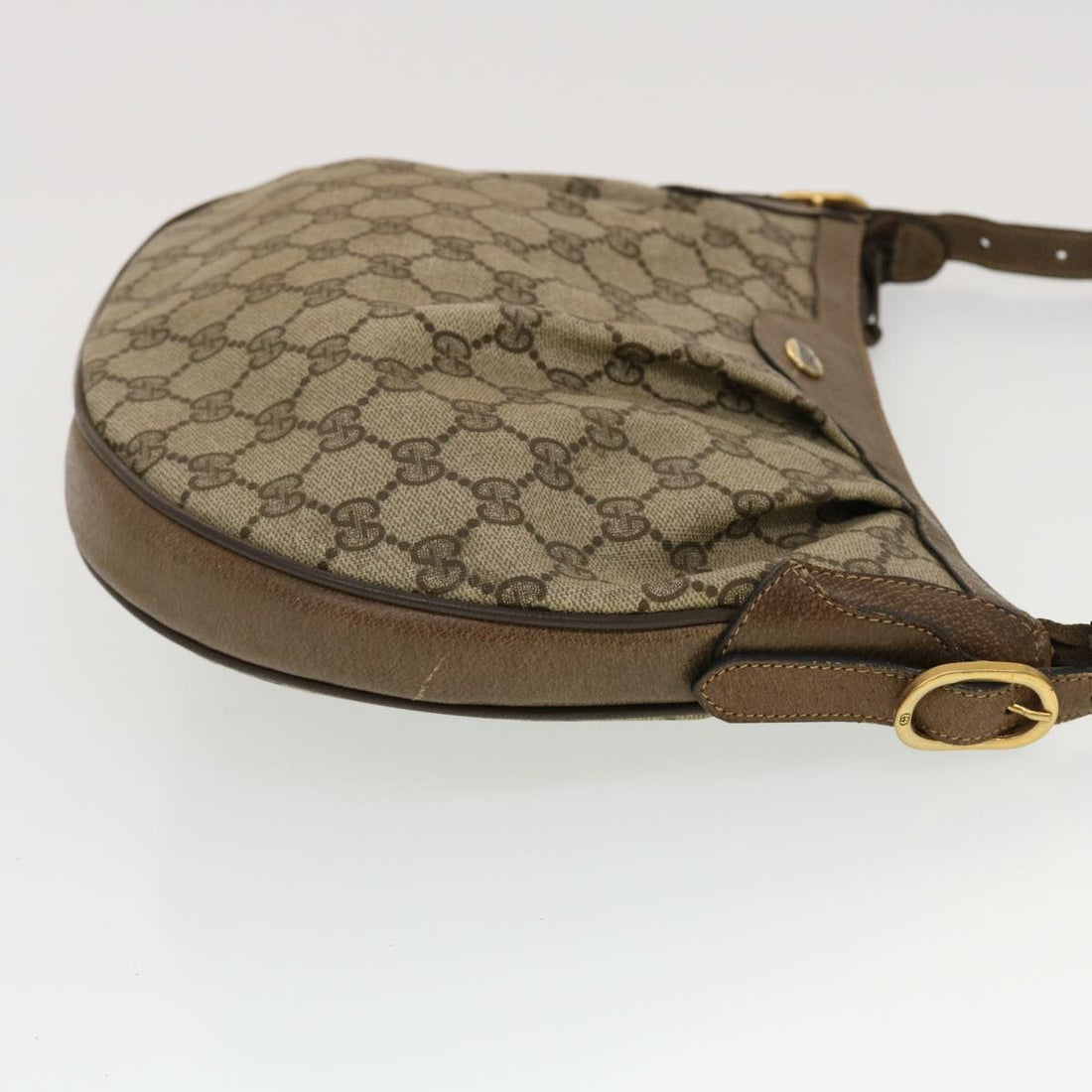 GUCCI GG Canvas Shoulder Bag PVC Leather Beige 41.02.058  43239