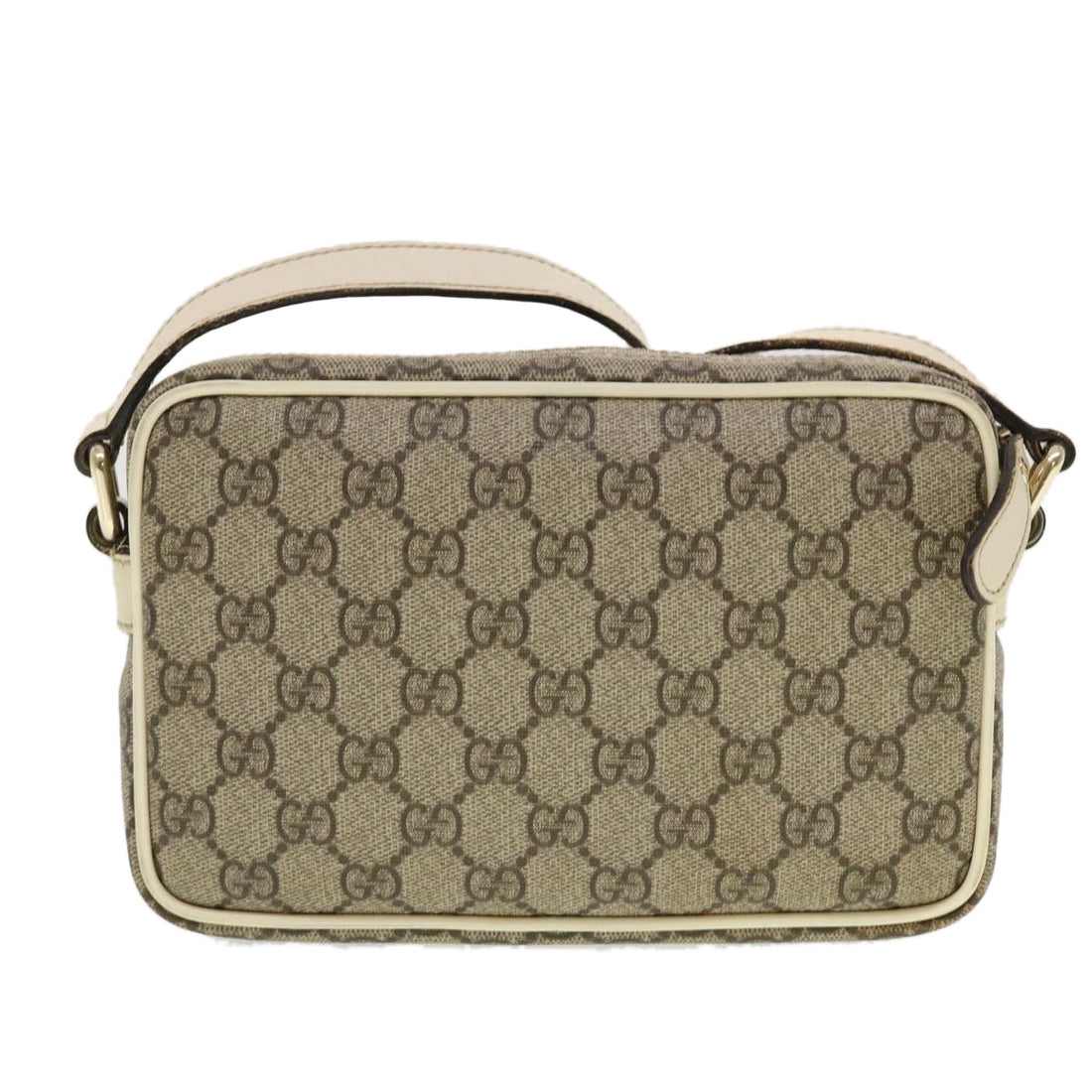 GUCCI GG Canvas Shoulder Bag PVC Leather Beige 201447  43748