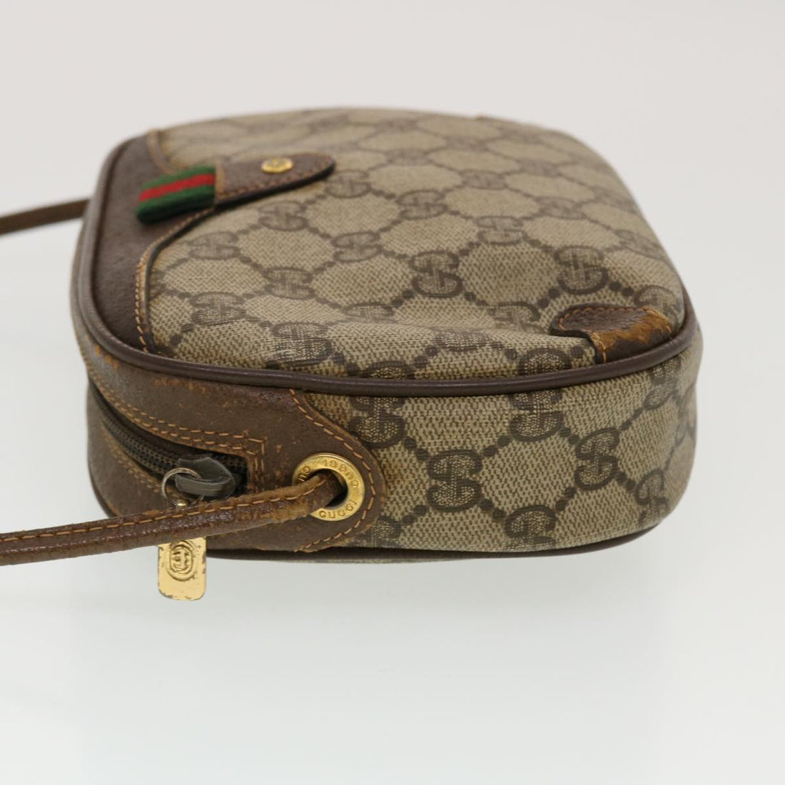 GUCCI GG Canvas Web Sherry Line Shoulder Bag Beige Red Green  43903