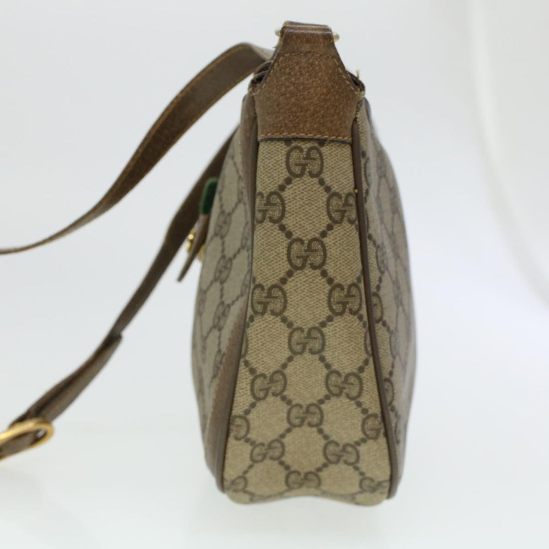 GUCCI GG Canvas Web Sherry Line Shoulder Bag Beige Red 10.02.056  44259