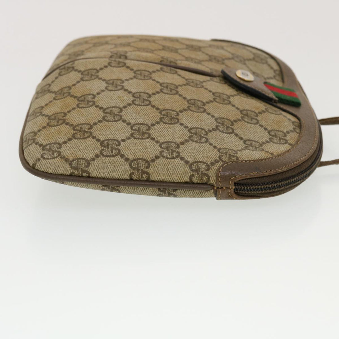 GUCCI GG Canvas Web Sherry Line Shoulder Bag Beige Red 904.02.047  44304