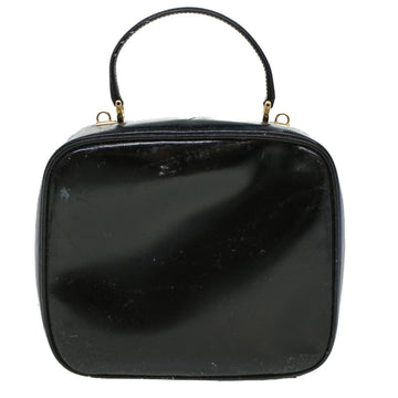 GUCCI Vanity Cosmetic Pouch Enamel 2way Black  44406