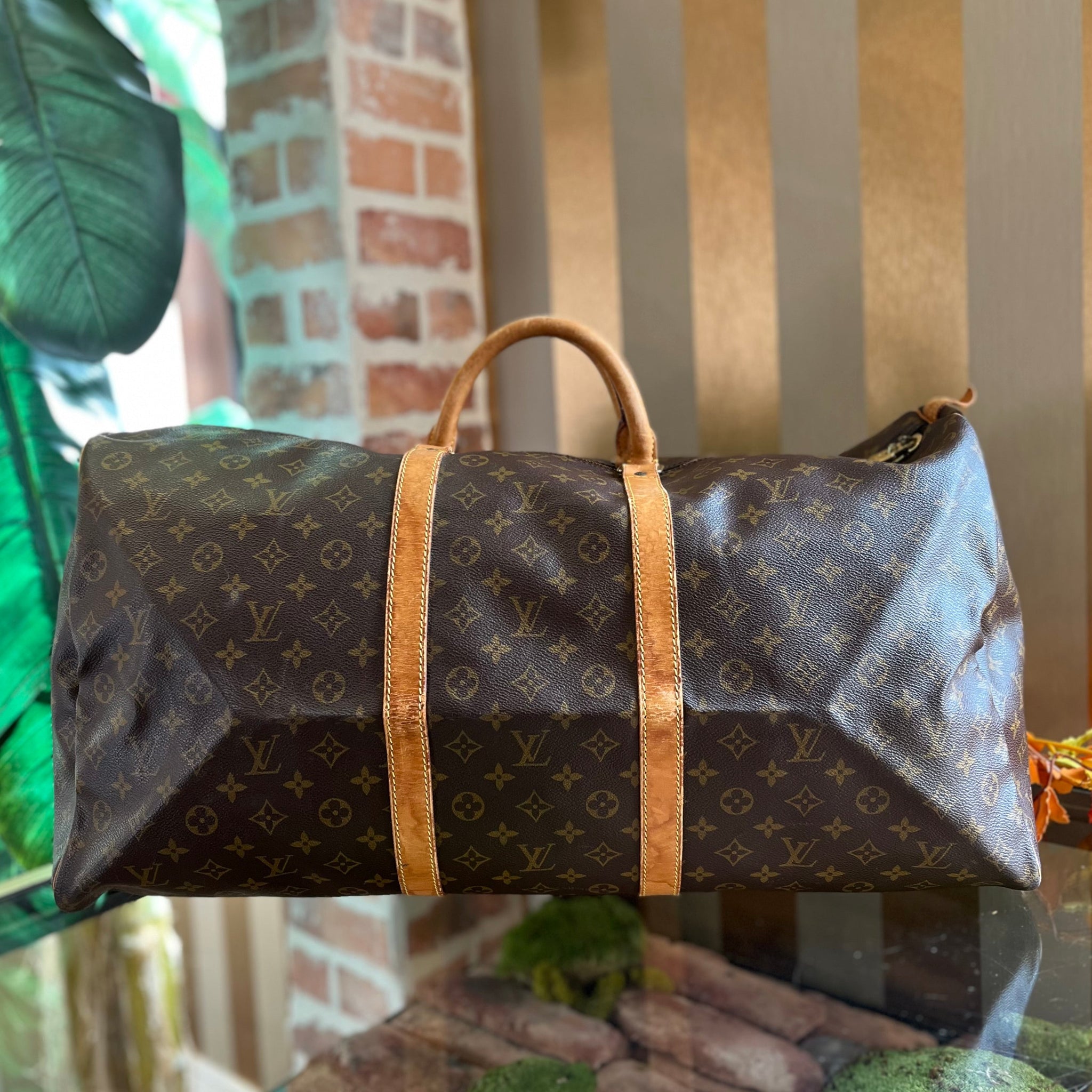 LOUIS VUITTON  Keepall 60 Brown Monogram Canvas Duffle Bag