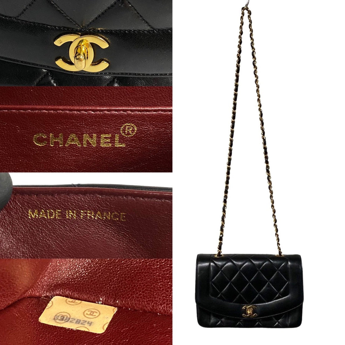 Chanel Diana Flap Crossbody Bag Leather Crossbody Bag in Good condition