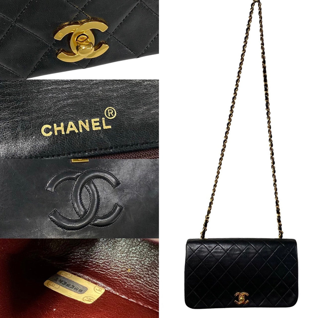 Chanel CC Quilted Leather Full Flap Bag Leather Crossbody Bag in Good condition