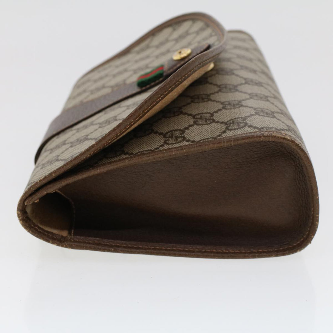 GUCCI GG Canvas Web Sherry Line Clutch Bag Beige Red Green 156.01.030  44751