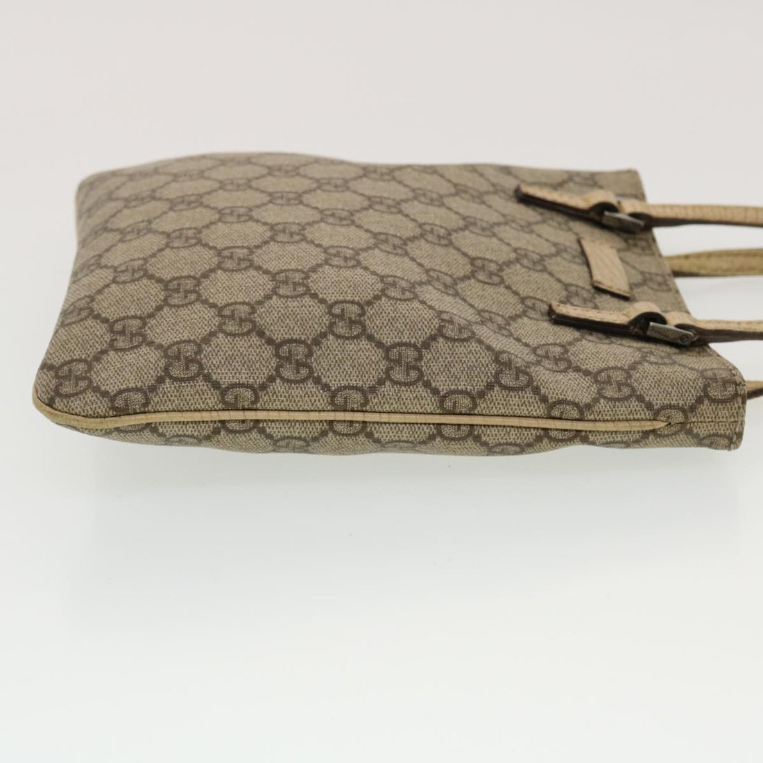 GUCCI GG Canvas Hand Bag PVC Leather Beige  44975