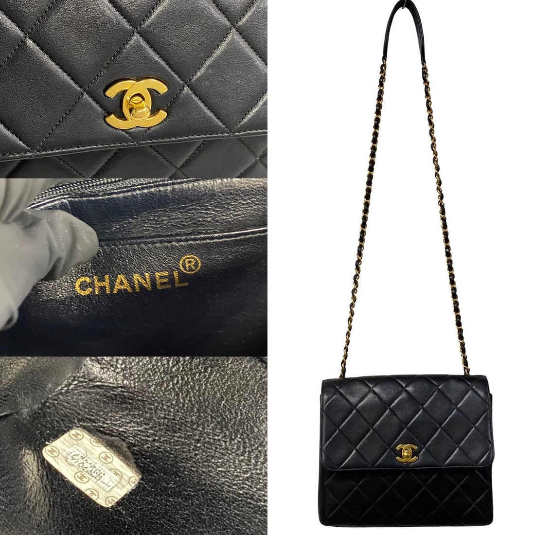 Chanel CC Quilted Leather Chain Crossbody Bag Leather Crossbody Bag in Good condition