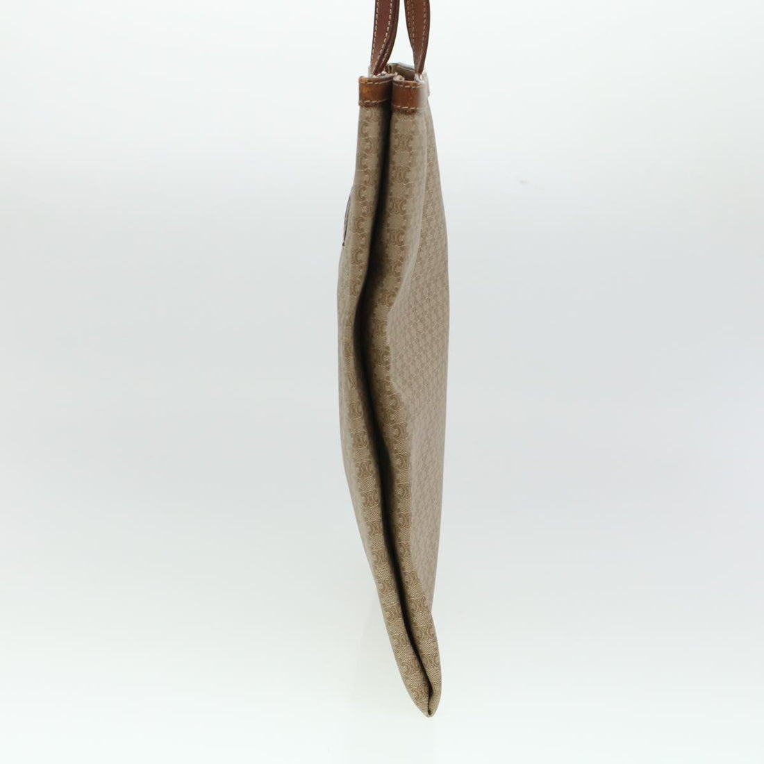 Celine Macadam Canvas Shoulder Bag PVC Leather Beige  45023