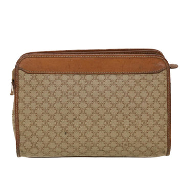 Celine Macadam Canvas Clutch Bag PVC Leather Beige  45077