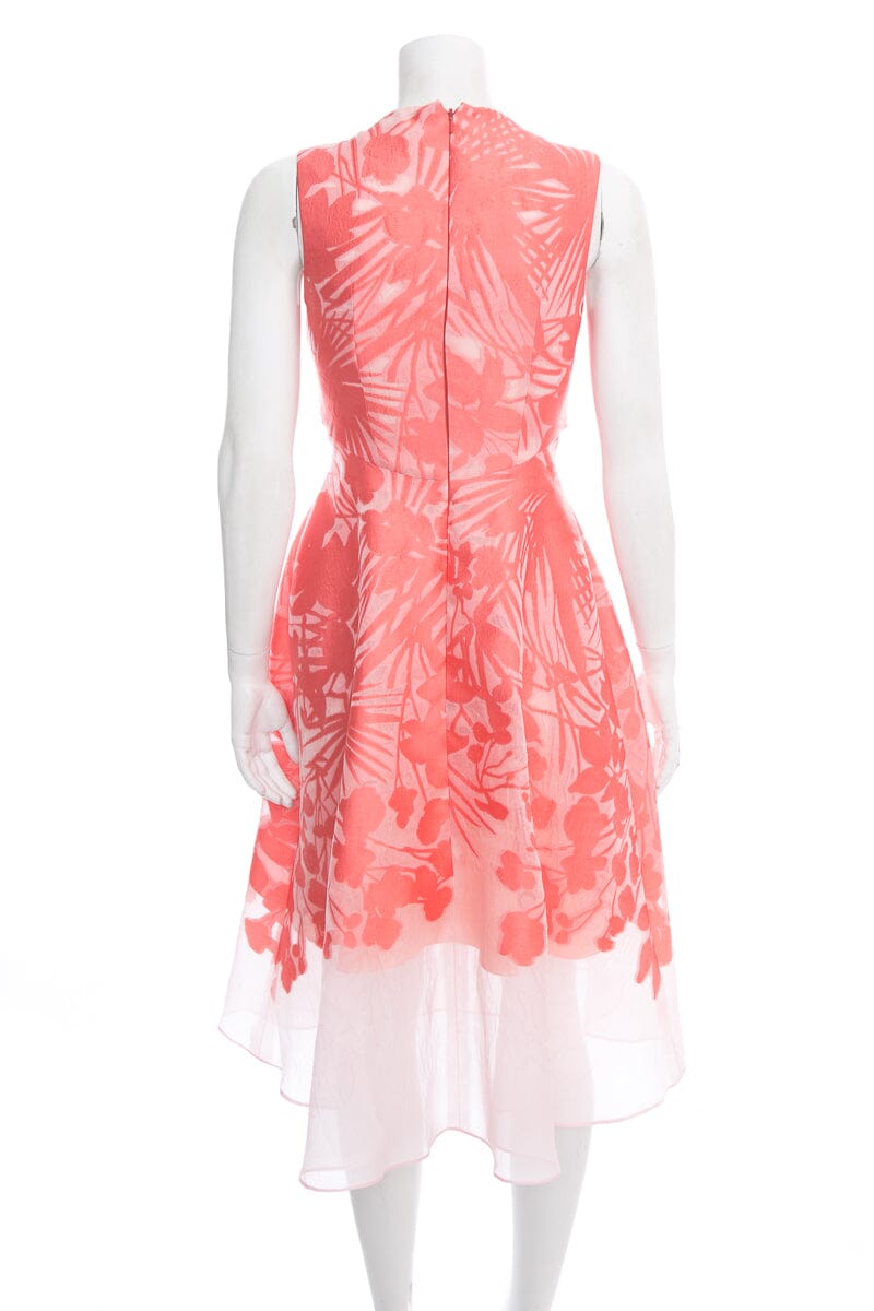 Lela Rose Pink Floral Sleeveless Dress Size 2